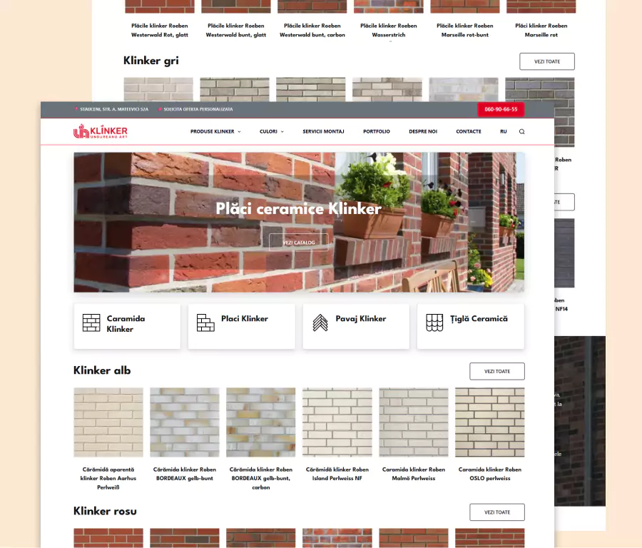 klinker.md website dezvoltat de creare siteuri Romania
