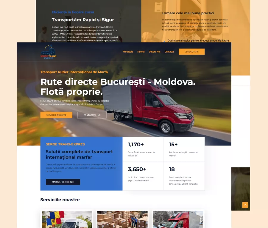 sergetrans website dezvoltat de creare siteuri Romania