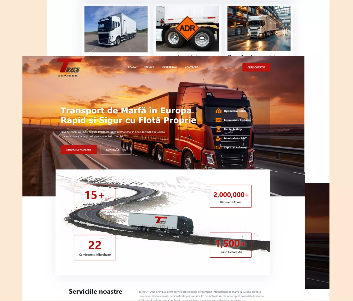 tempotrans website dezvoltat de creare site Romania