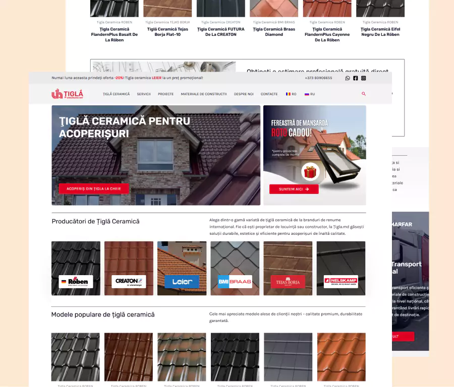tigla.md website dezvoltat de creare siteuri Romania