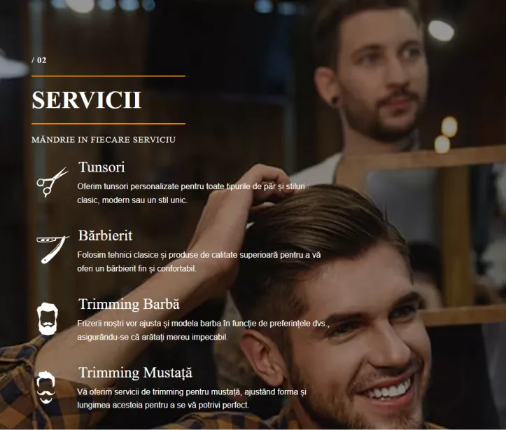 creare site pentru barbershop Romania