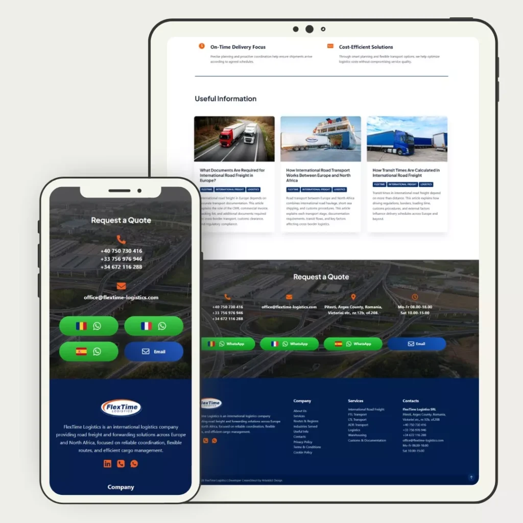 flextime logistics creare site corporativ 2