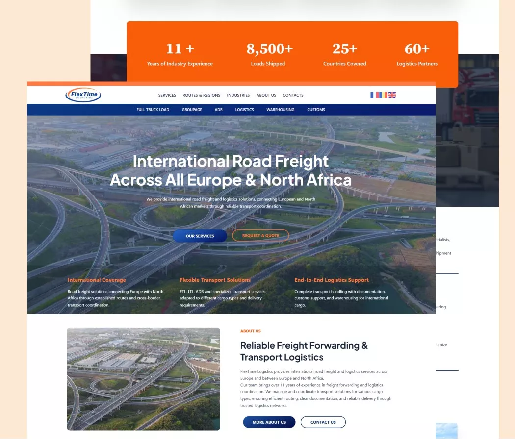 flextime logistics creare site corporativ