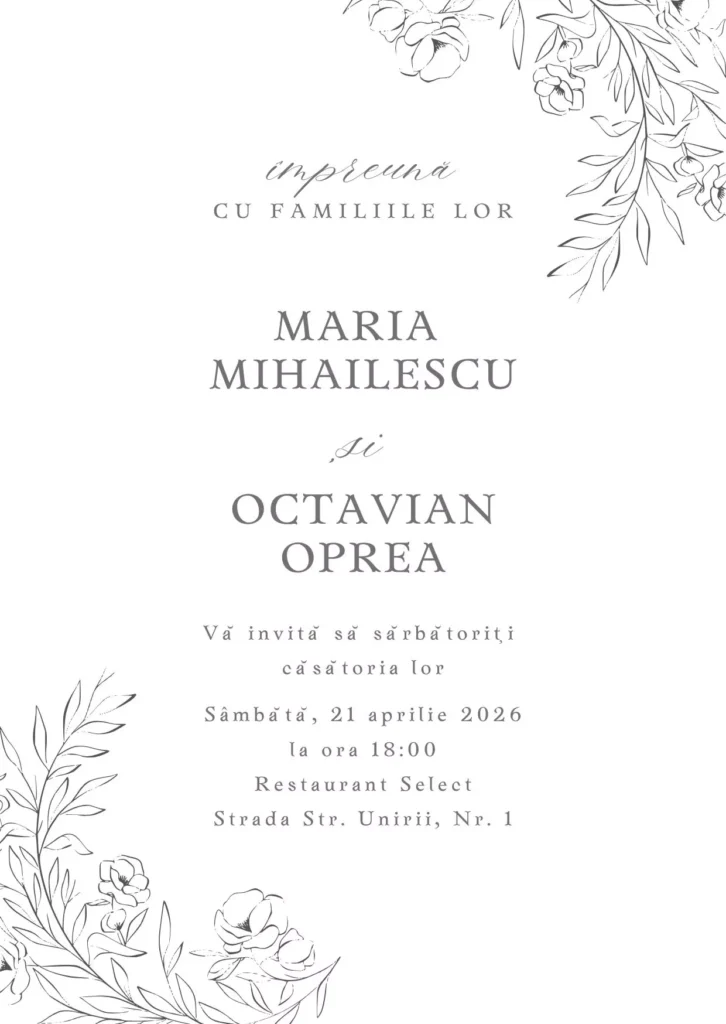 invitatie la nunta 16 Romania