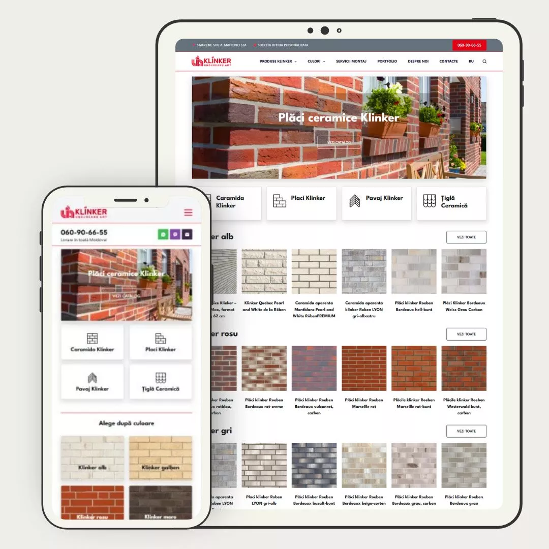 klinker.md website dezvoltat de creare siteuri Romania
