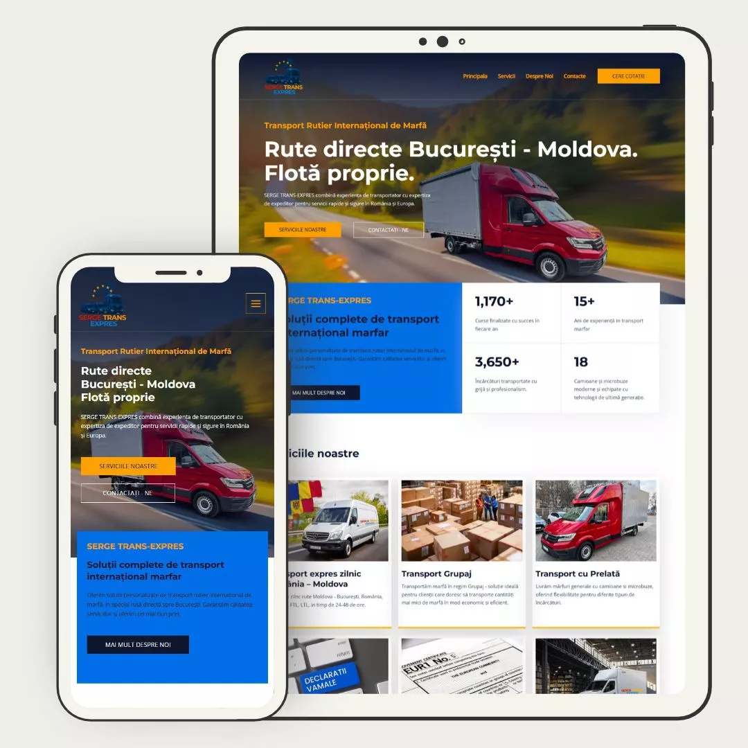 sergetrans website dezvoltat de creare siteuri Romania