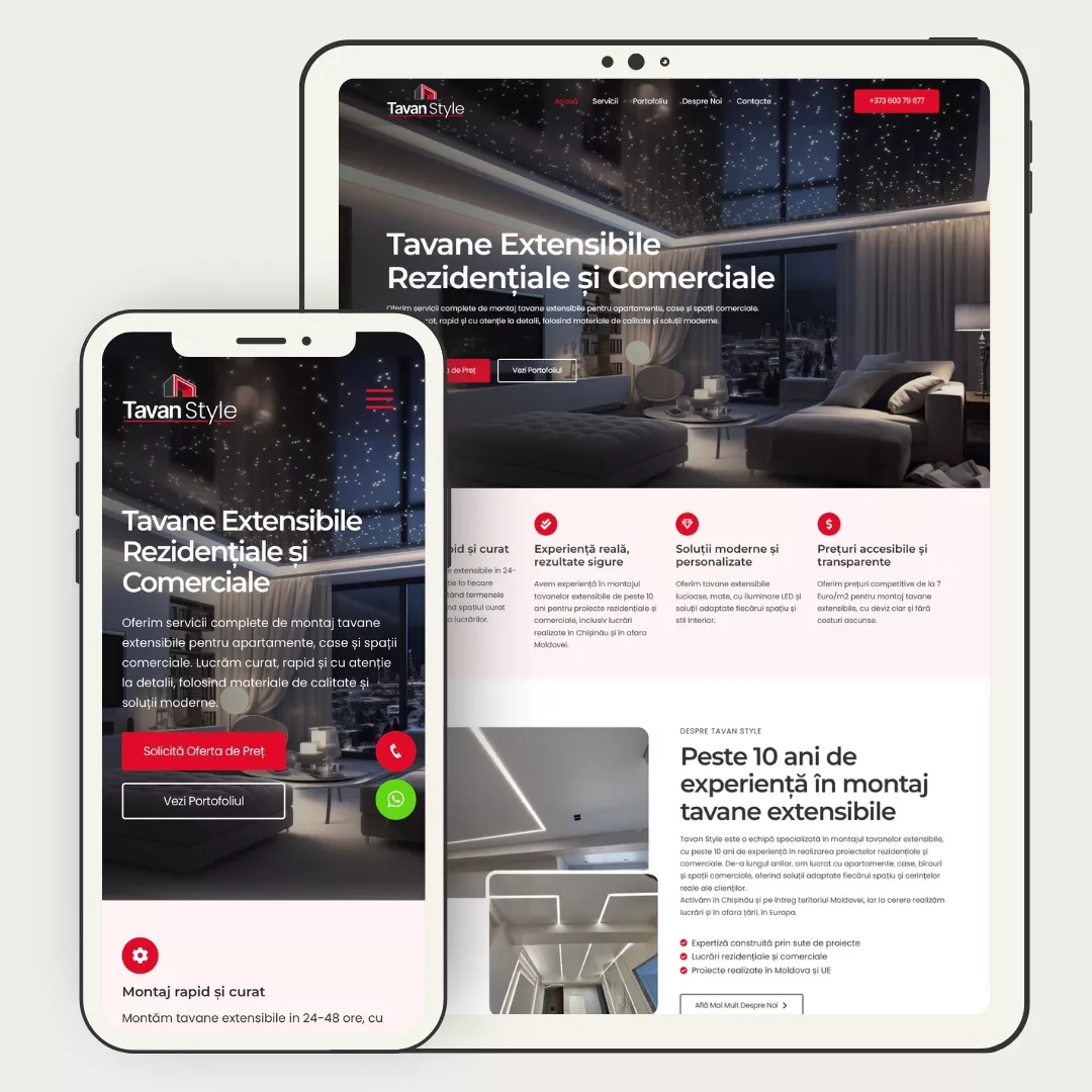 tavan style websire dezvoltate de crearesiteuri