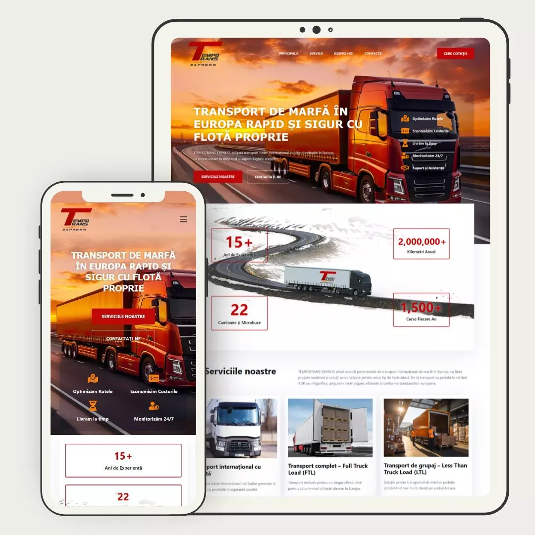tempotrans website dezvoltat de creare site Romania